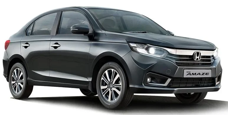 Text: Honda Amaze taxi for outstation trips from Ahmedabad and Jaipur