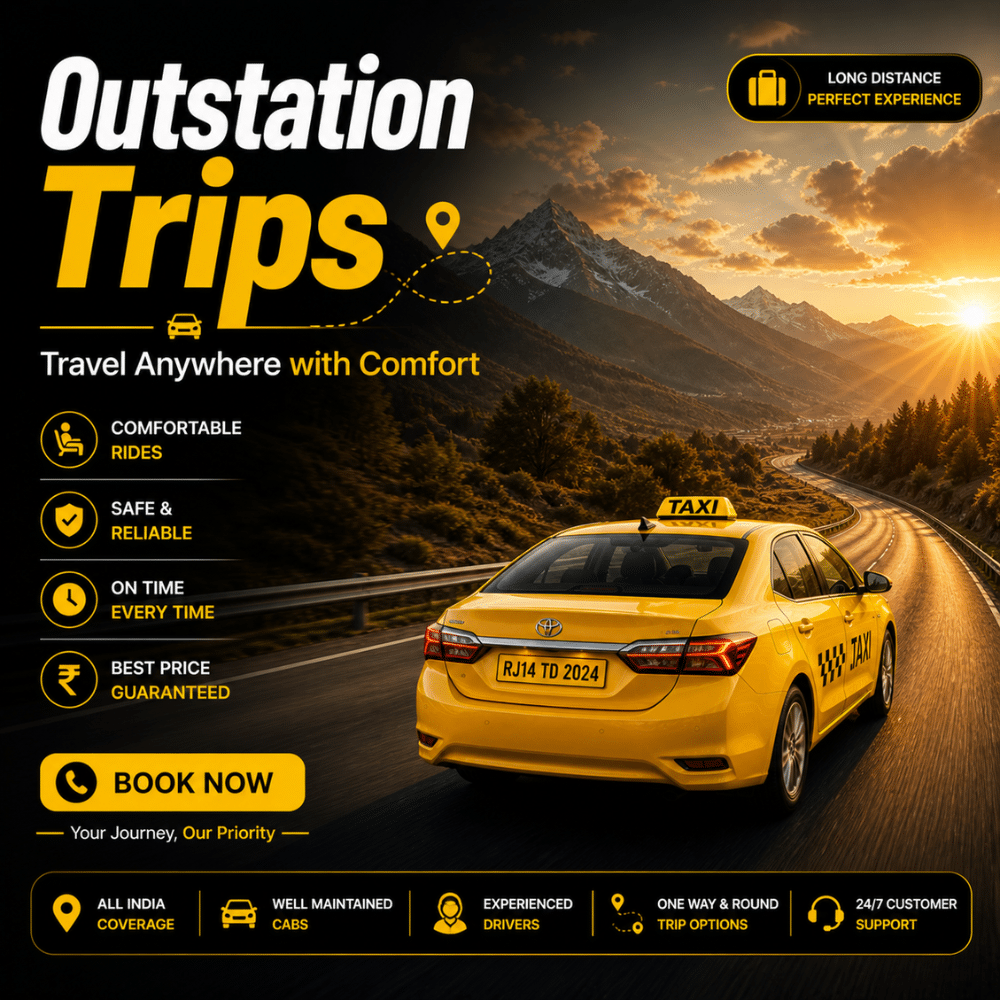 Outstation cab service from Ahmedabad for Rajasthan and Gujarat tours