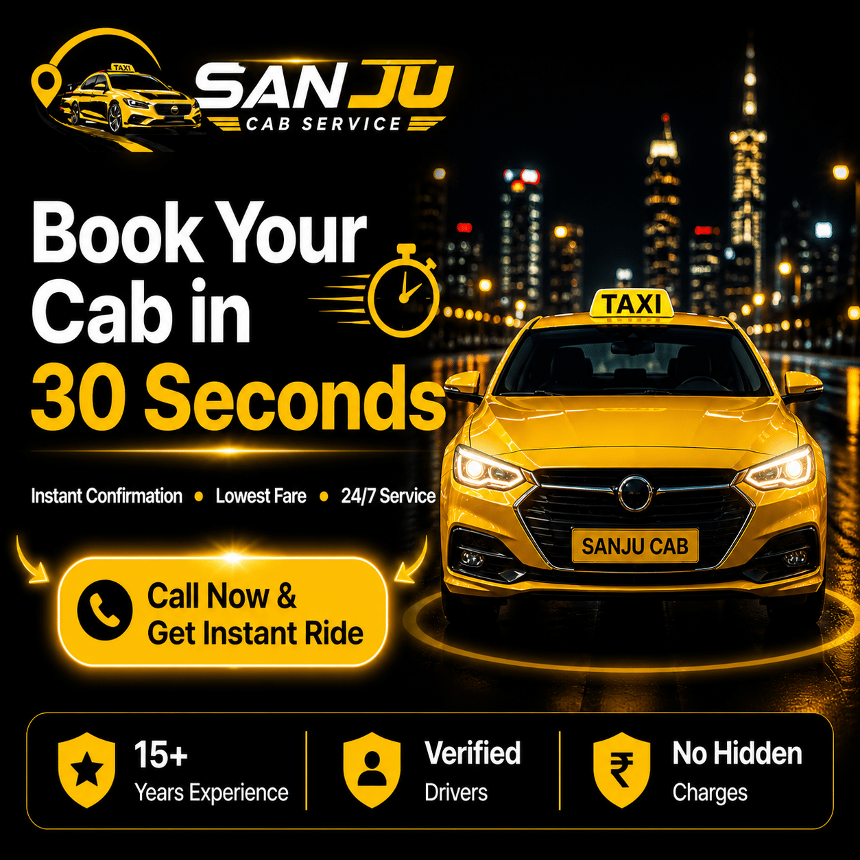Happy customer giving 5-star review for Sanju Cab Service taxi in Ahmedabad
